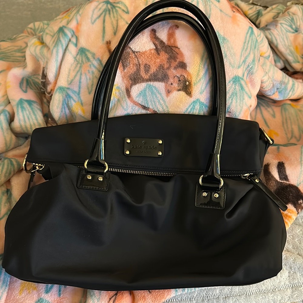 Kate Spade purse satchel, black nylon